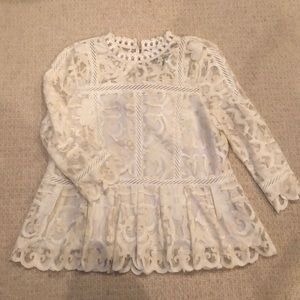 Anthropologie Peplum Lace Blouse